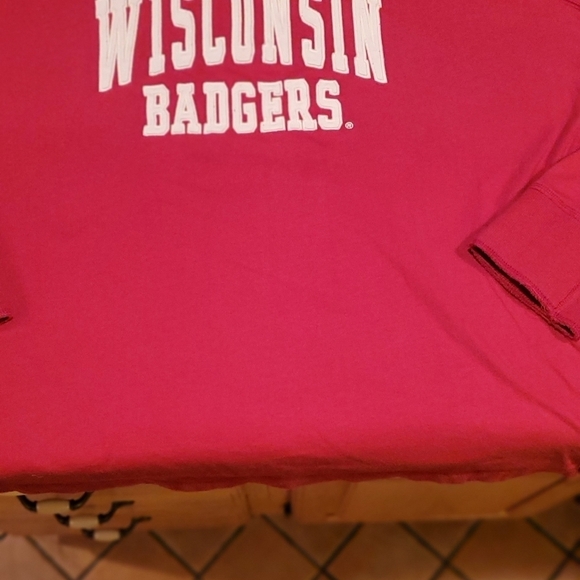 Collosseum Collegiate WI Badgers LSlve Red & White 1848 Sz 2XL Light Sweatshirt - Picture 7 of 11